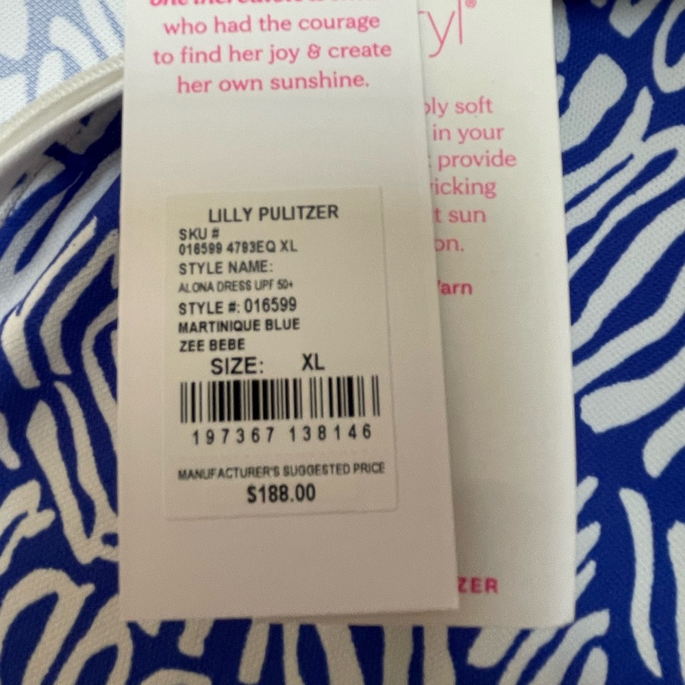 NWT Lilly Pulitzer size XL Alona Dress athletic style. Color: Martinique Blue - Picture 9 of 17